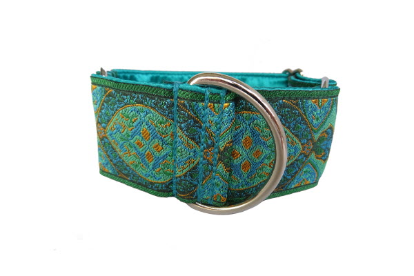 Woofpetshop® Martingale halsband voor kleine, middelgrote en grote honden, ideale hondenhalsband, windhonden en podenco (5 cm, maat S (34 - 44 cm), zwarte spies